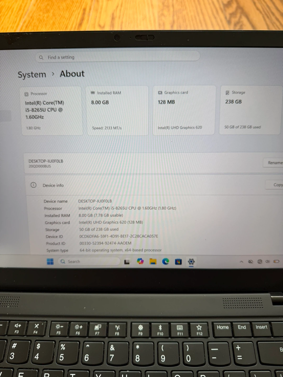 Lenovo X1 Gen 7 8GB RAM 256GB SSD Fully Functional with charger - photo 2