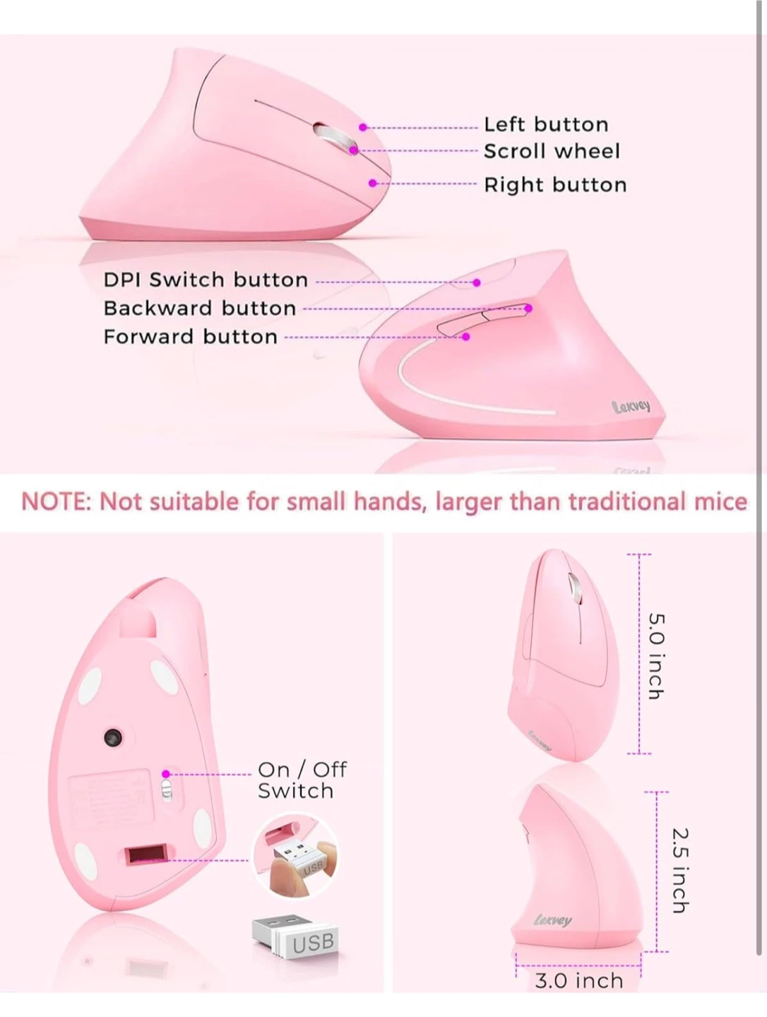 Lekvey Wireless Ergonomic Vertical Mouse, brand new - photo 5