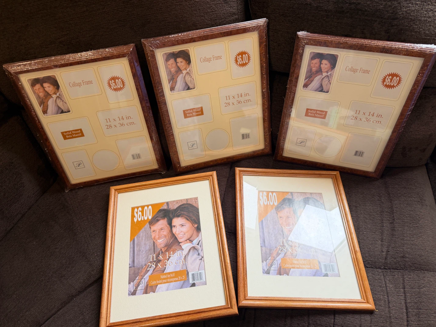 Set of 5 Solid Wood Picture Frames