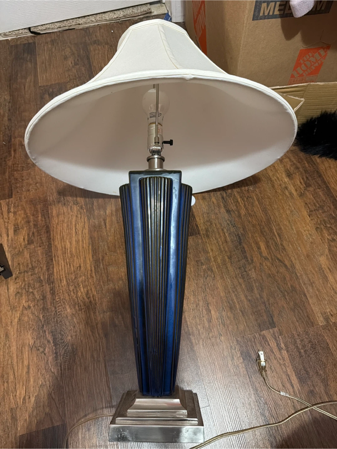 Blue and Silver Table Lamp