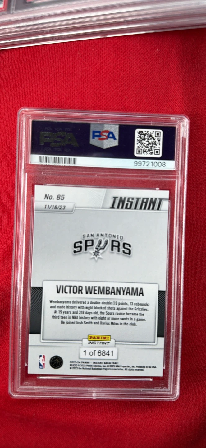 2023 Panini Instant Victor Wembanyama PSA 10 #85 - photo 2