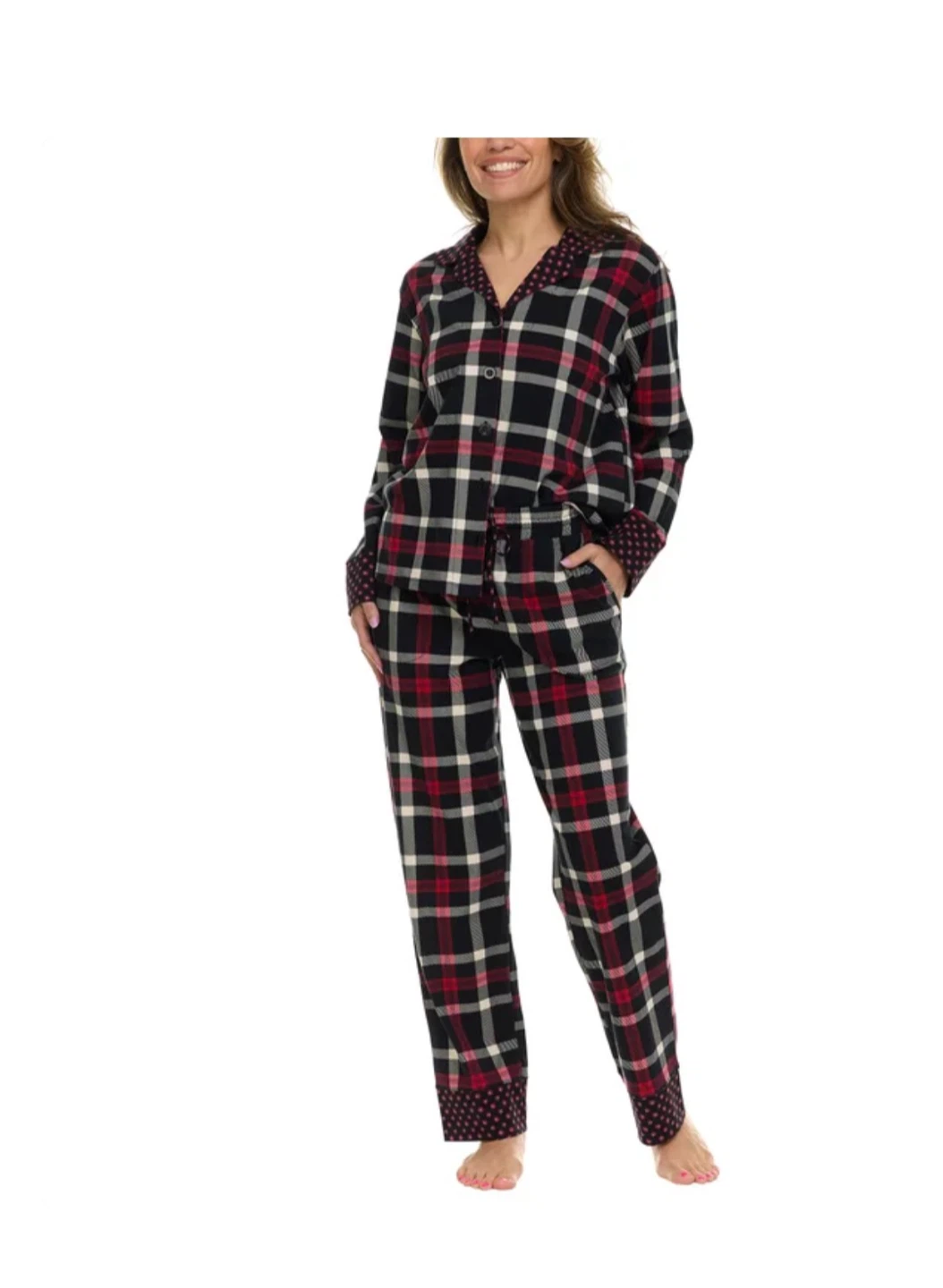 Women's Plaid Flannel Pajama Set, sealed