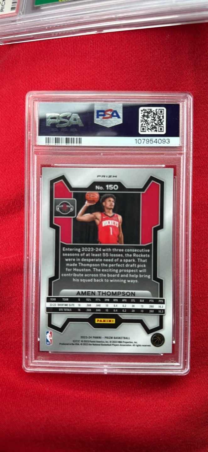 2023 Panini Prizm Amen Thompson Silver Prizm PSA 9 - photo 2