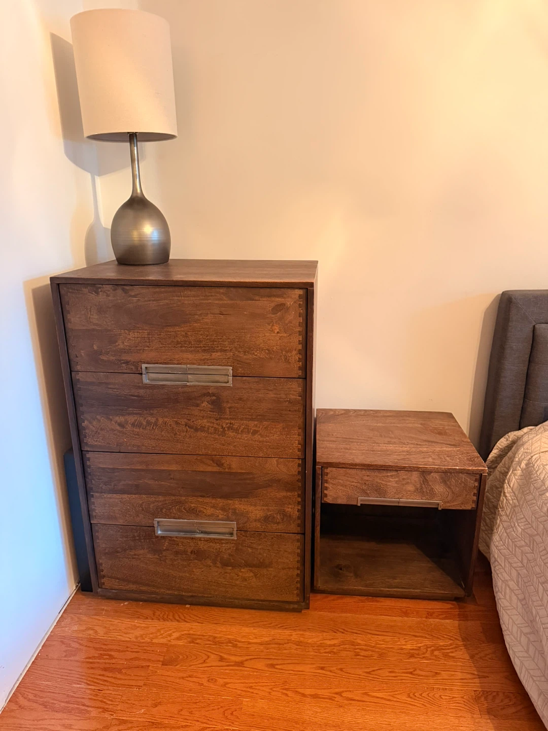Dark Wood Dressers with Matching Nightstand