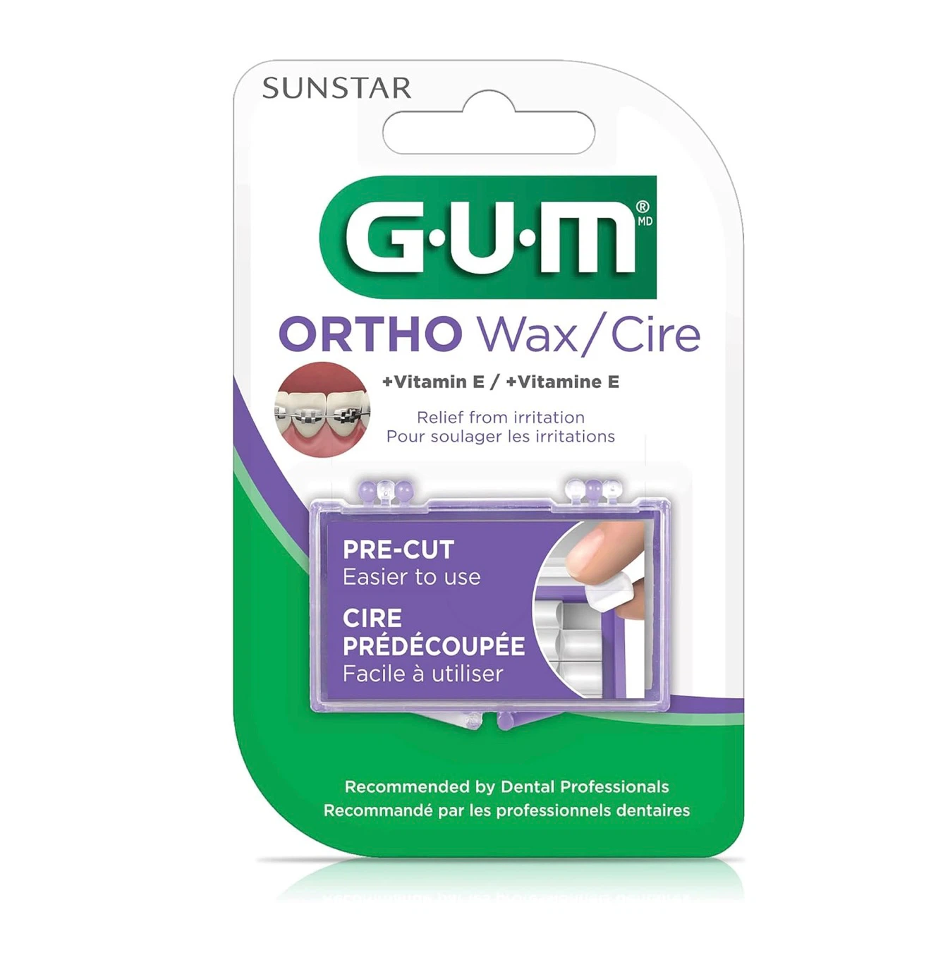Sunstar GUM Ortho Wax with Vitamin E, brand new