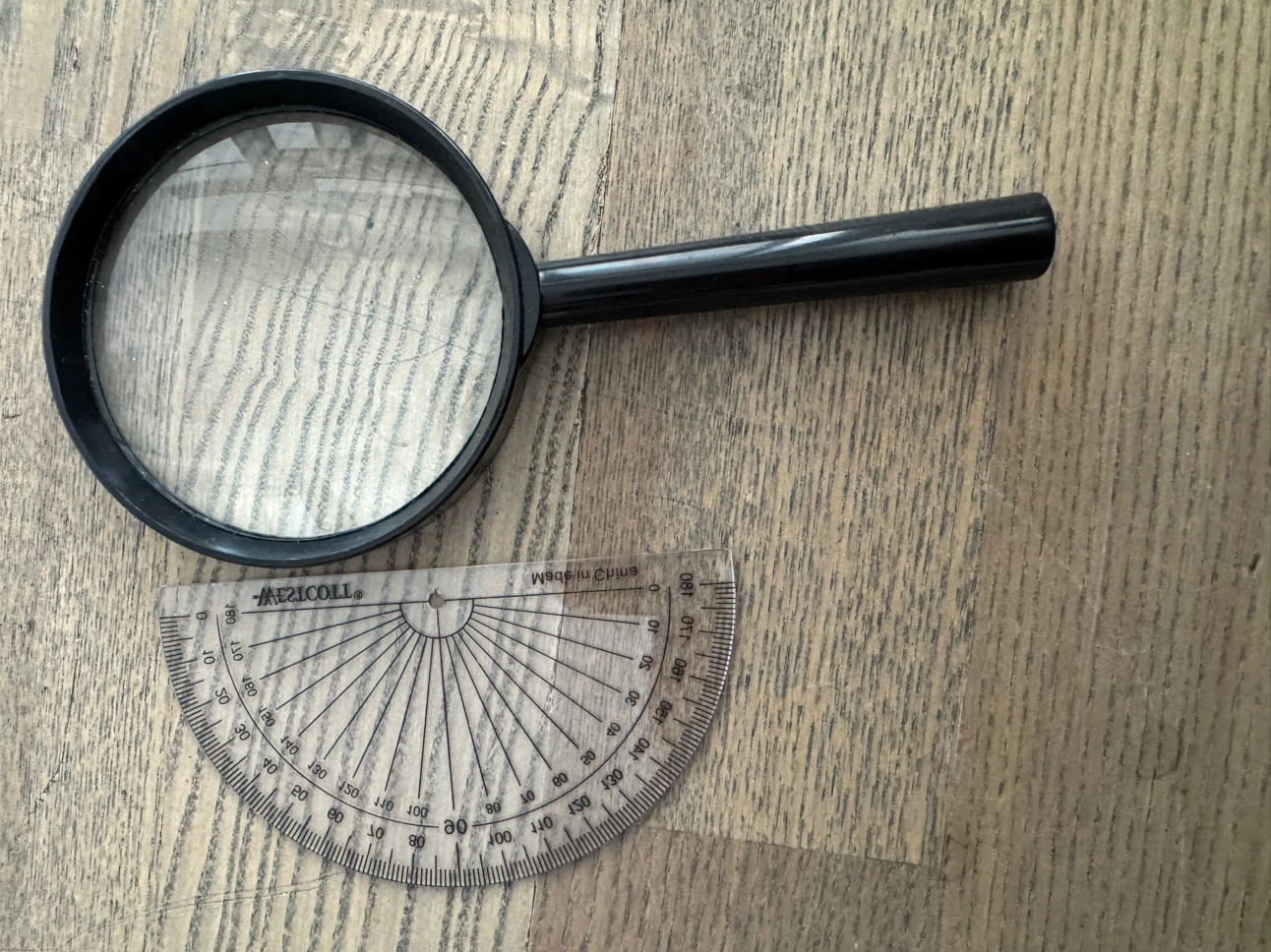 Bundle Magnifying Glass and Westcott Protractor