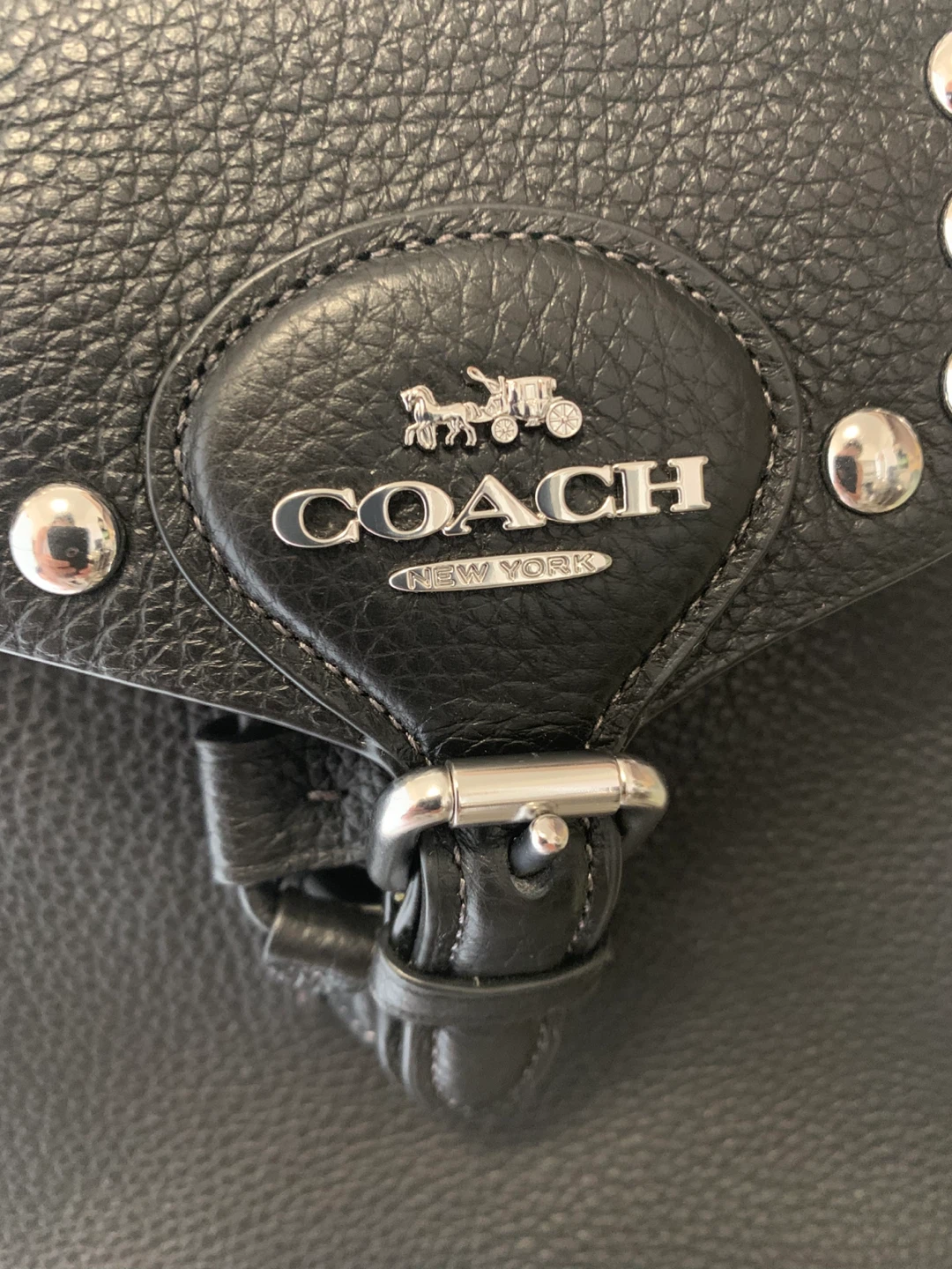 Coach Black Pebble Leather Studded Bucket Bag - photo 2