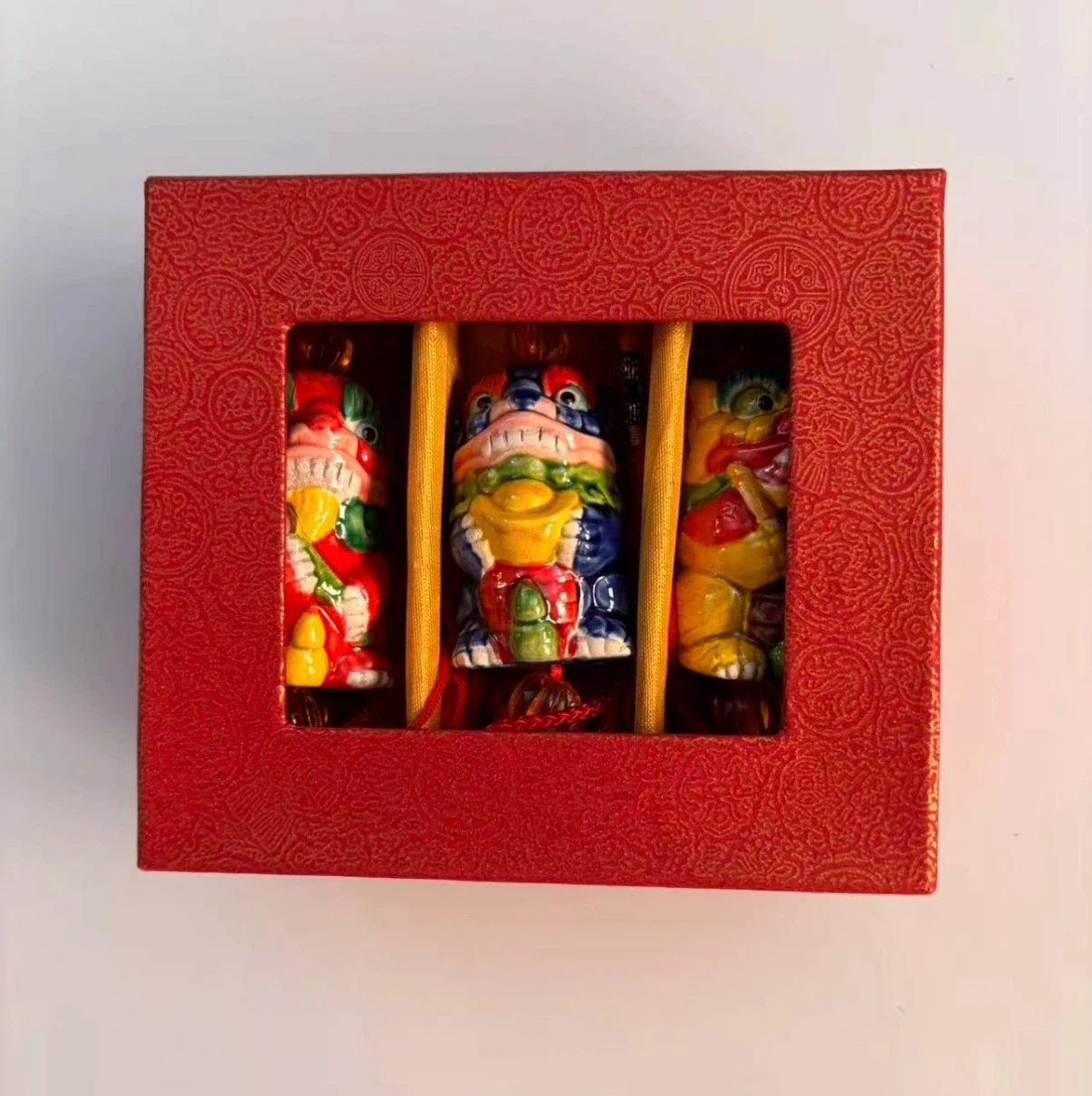 3Pcs Set Ceramic Pixiu Tassel Hanging Ornaments Boxed - photo 3