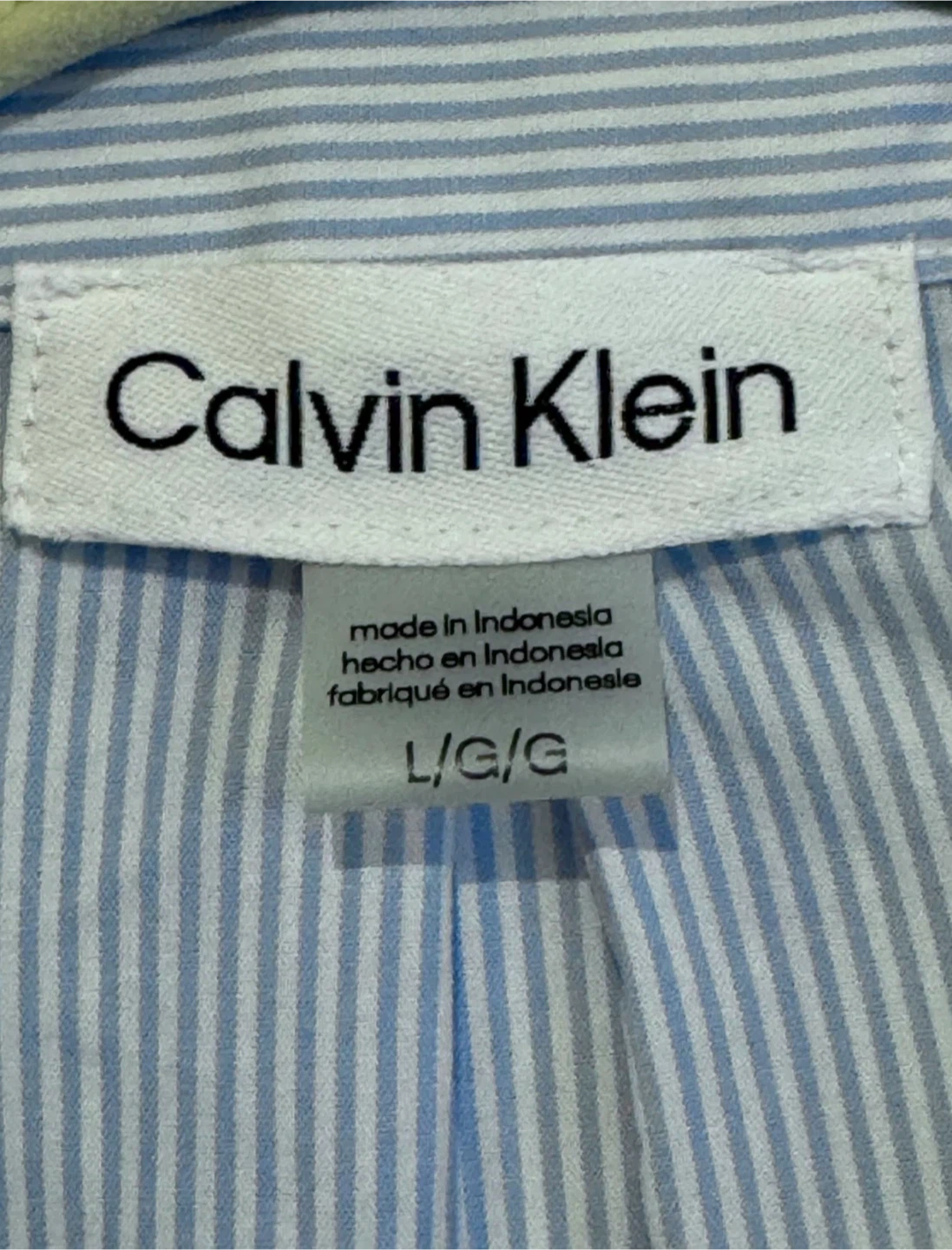 Calvin Klein Women’s Blue Pinstripe Button-Up Long Sleeve Shirt - photo 2