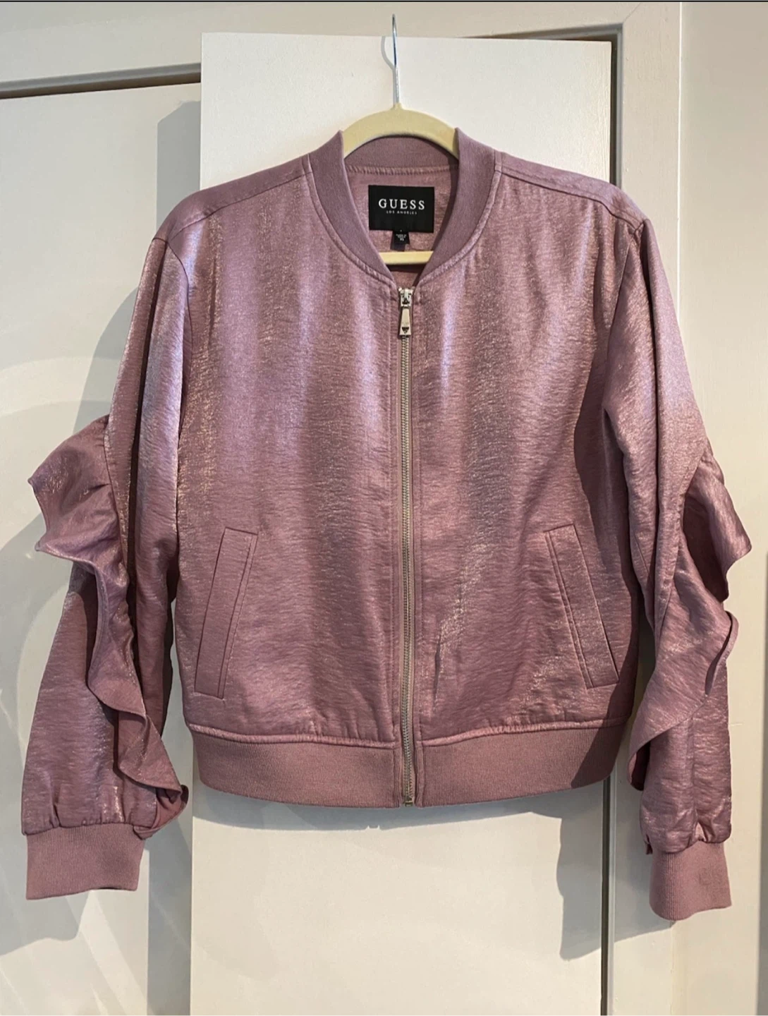 Guess ruffle zipper jacket purple / pink - photo 2