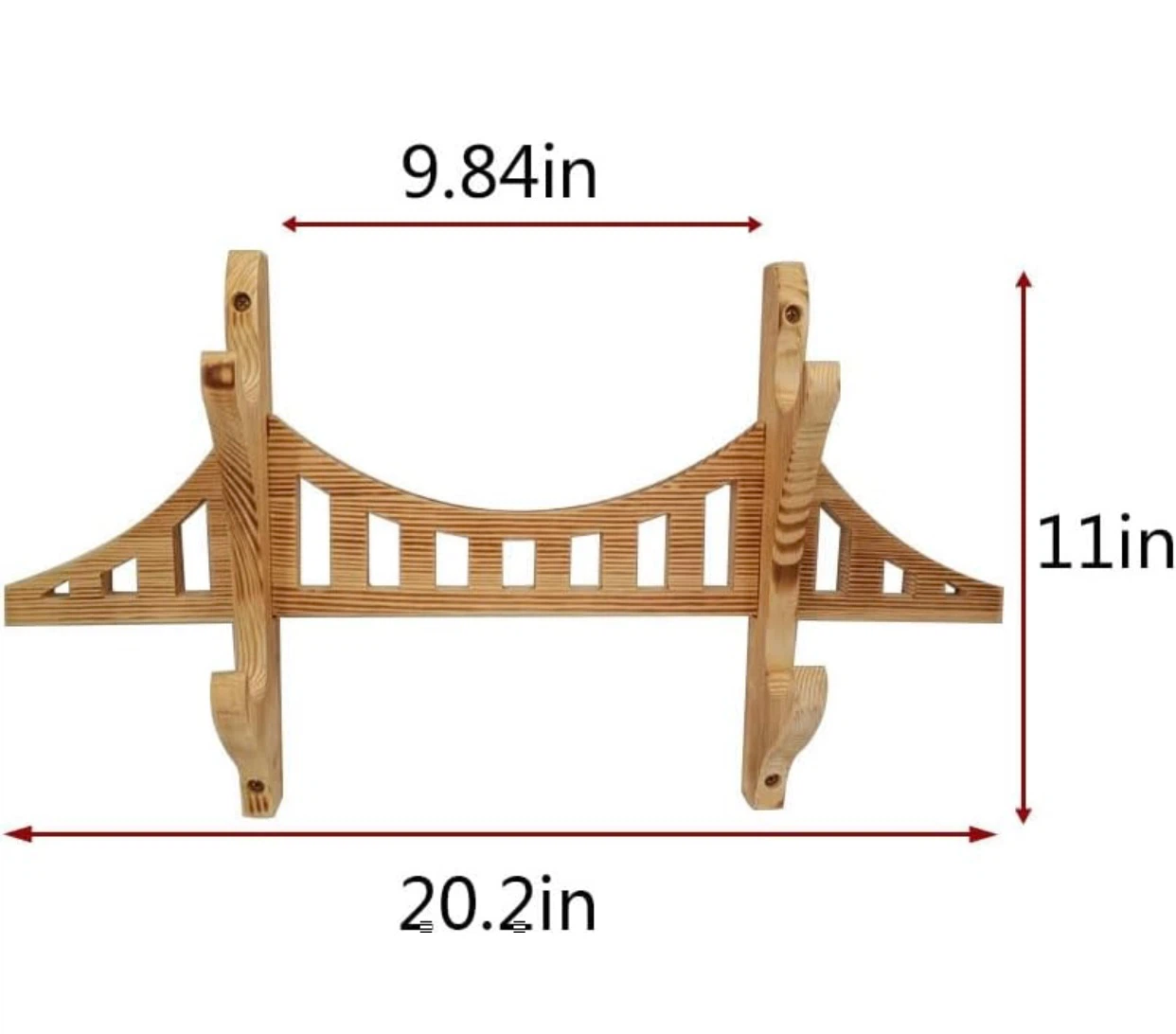 Wooden Bridge Style Sword Wall Mount Stand, sealed - photo 4