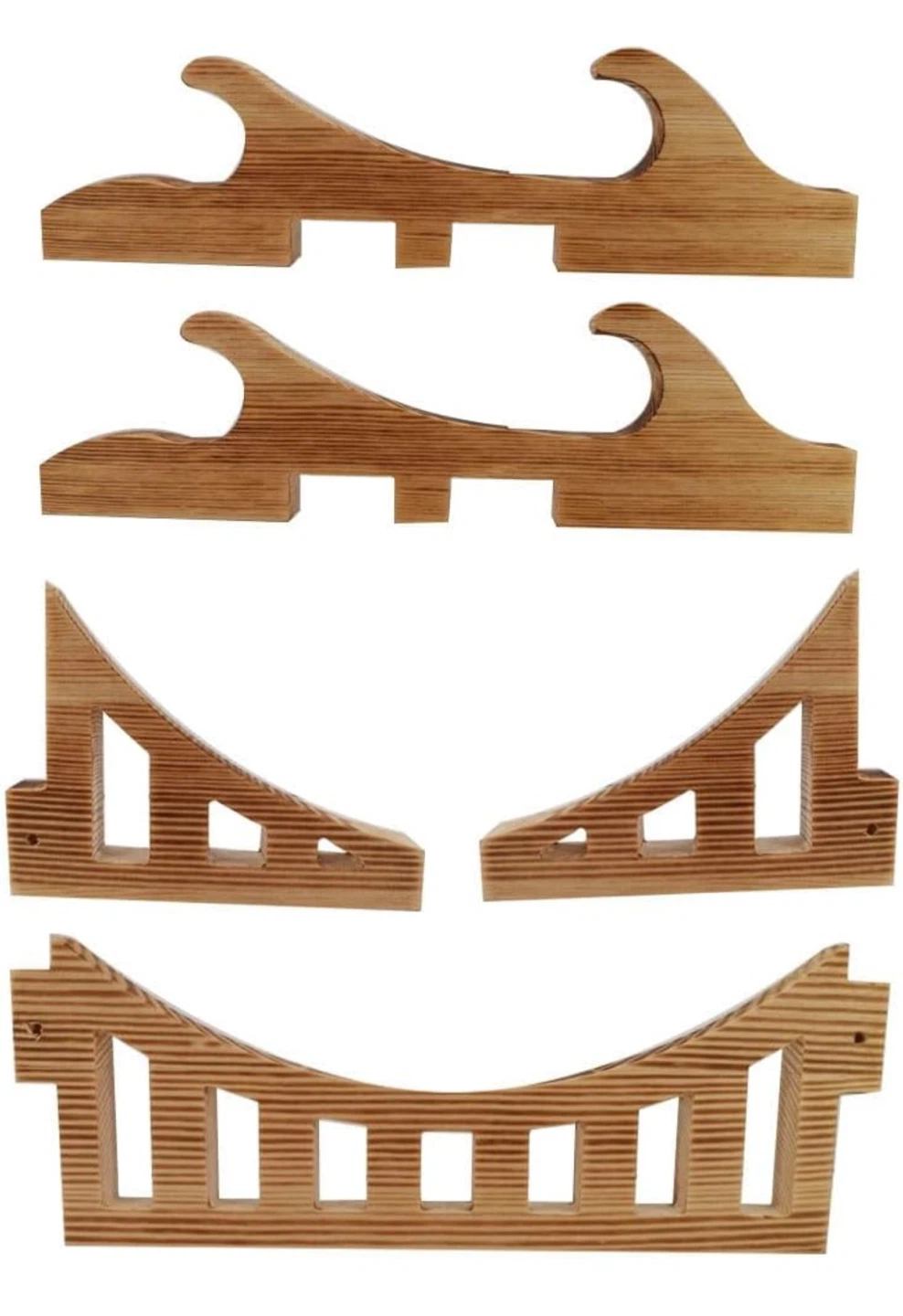Wooden Bridge Style Sword Wall Mount Stand, sealed - photo 5