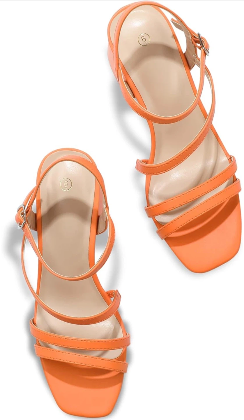 Orange Block Heel Sandals - photo 4