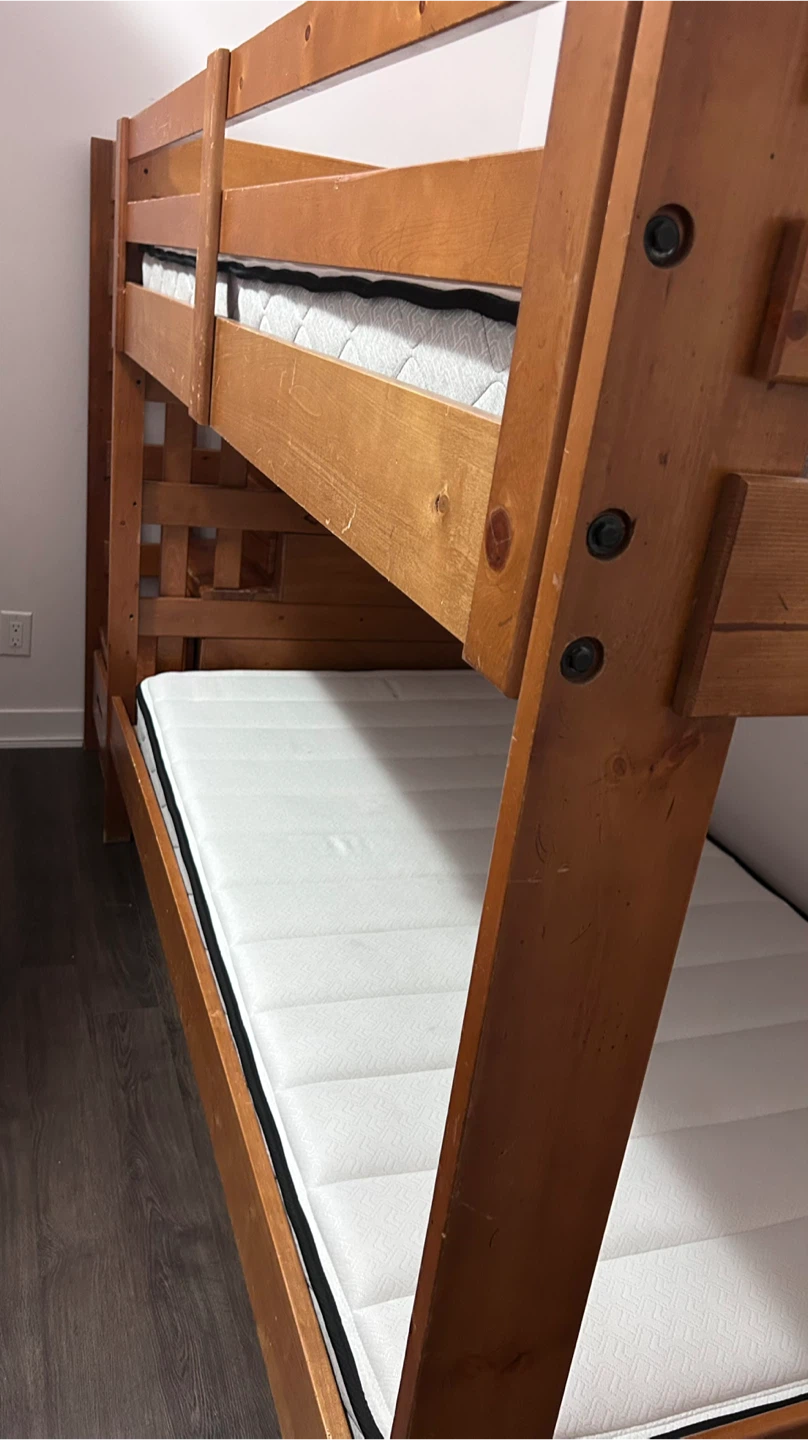 Solid Wood Twin Bunk Bed with Integrated Staircase - photo 4