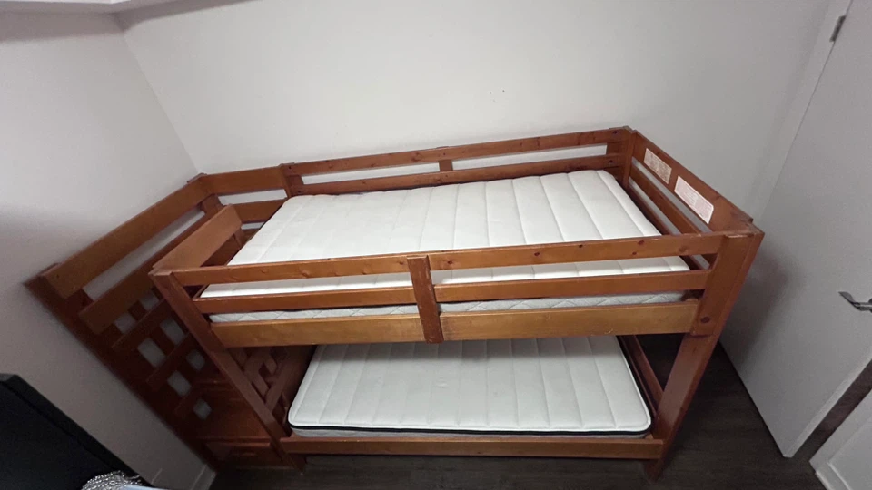 Solid Wood Twin Bunk Bed with Integrated Staircase - photo 5