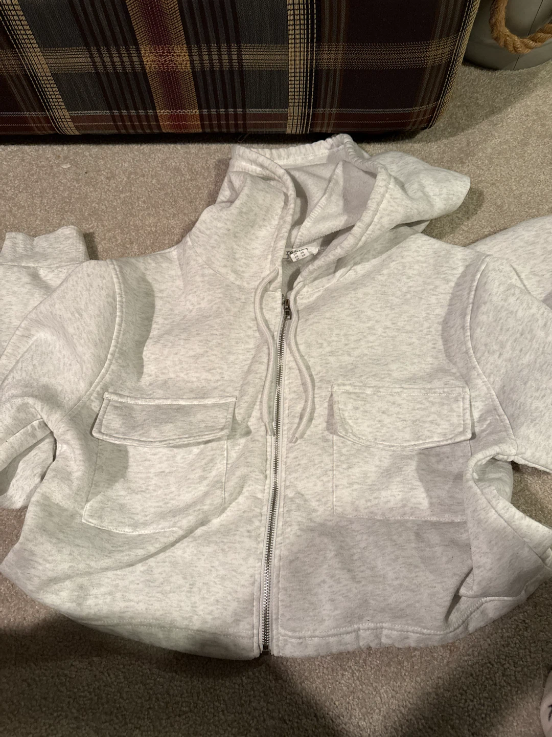 Refuge Zip-Up Hoodie Grey XL shorter hoodie