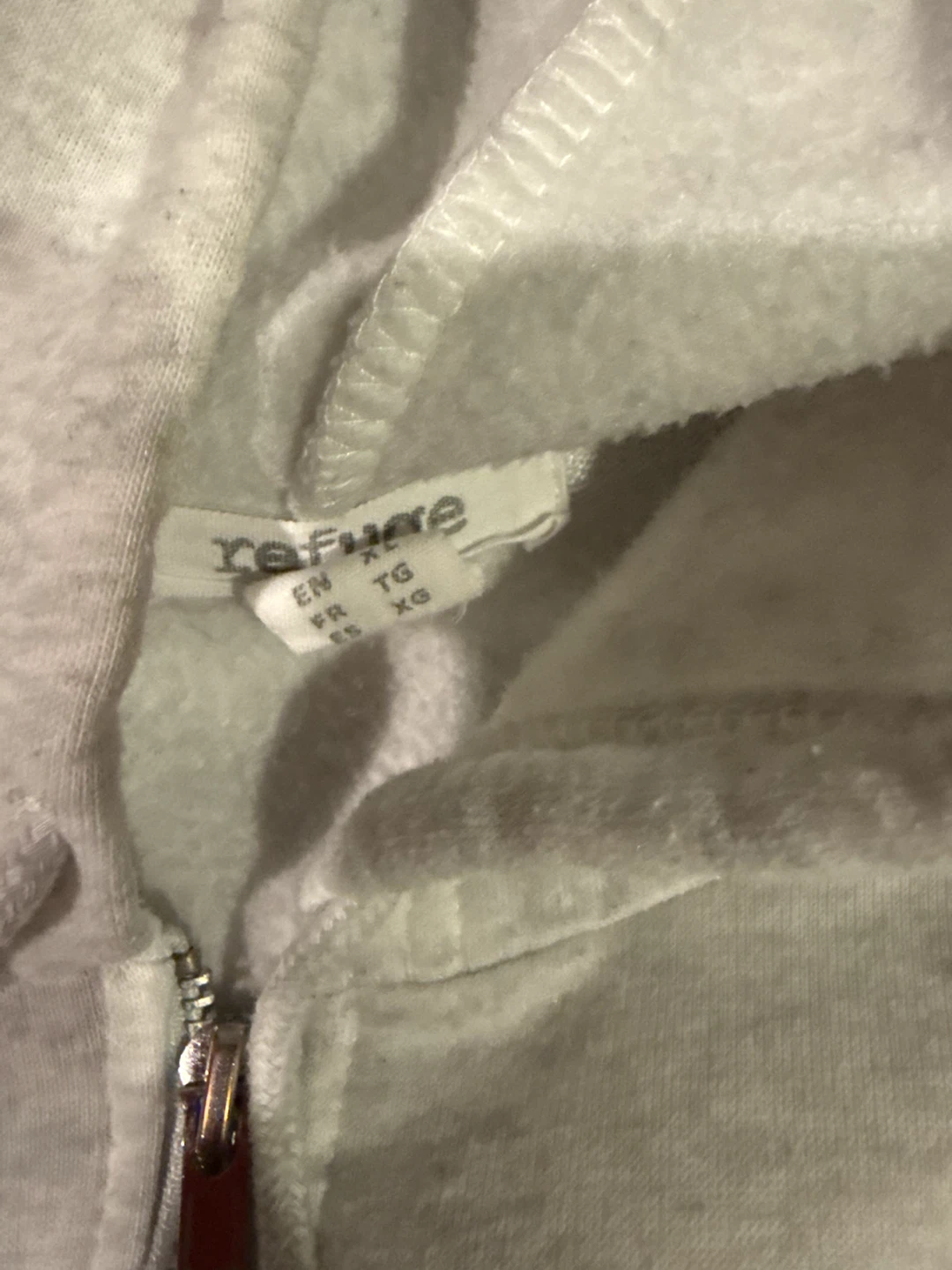 Refuge Zip-Up Hoodie Grey XL shorter hoodie - photo 2