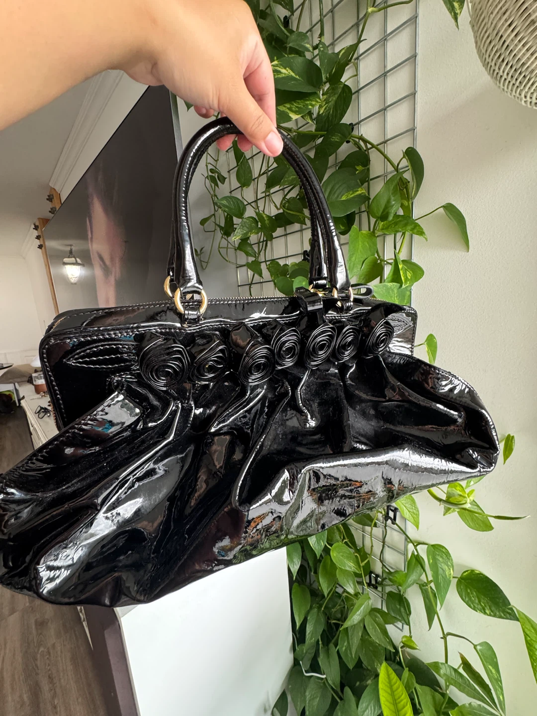 Valentino Garavani Black Patent Leather Handbag