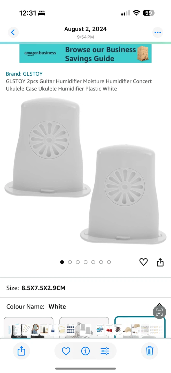 GLSTOY 2pcs Guitar and Ukulele Humidifiers, White