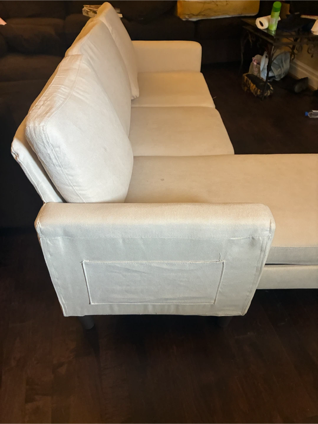 Cream coloured sofa with chaise - photo 3
