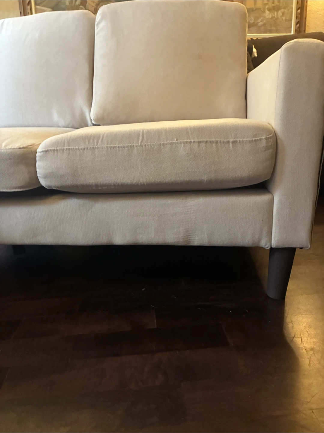 Cream coloured sofa with chaise - photo 4