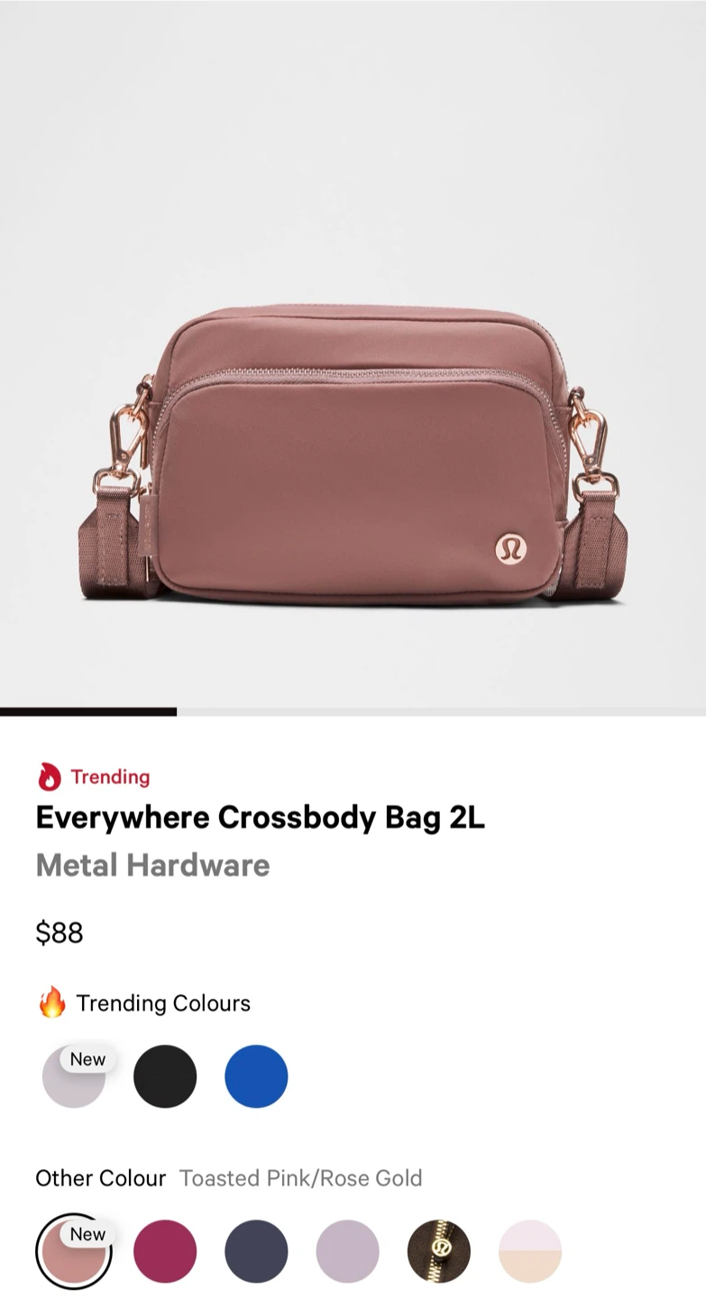 Lululemon Everywhere Crossbody Bag 2L Toasted Pink