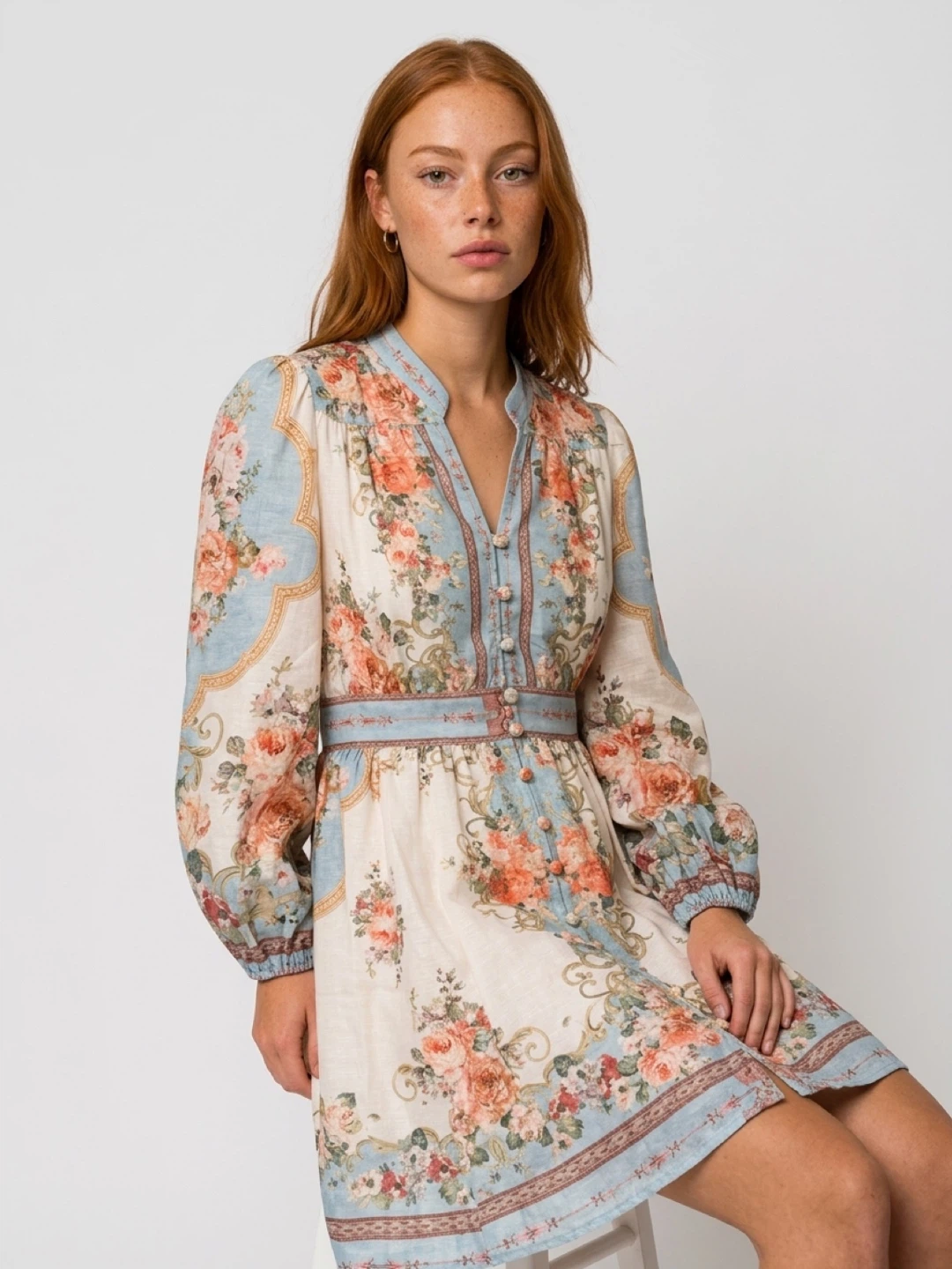 Floral Print Mini Dress - photo 2