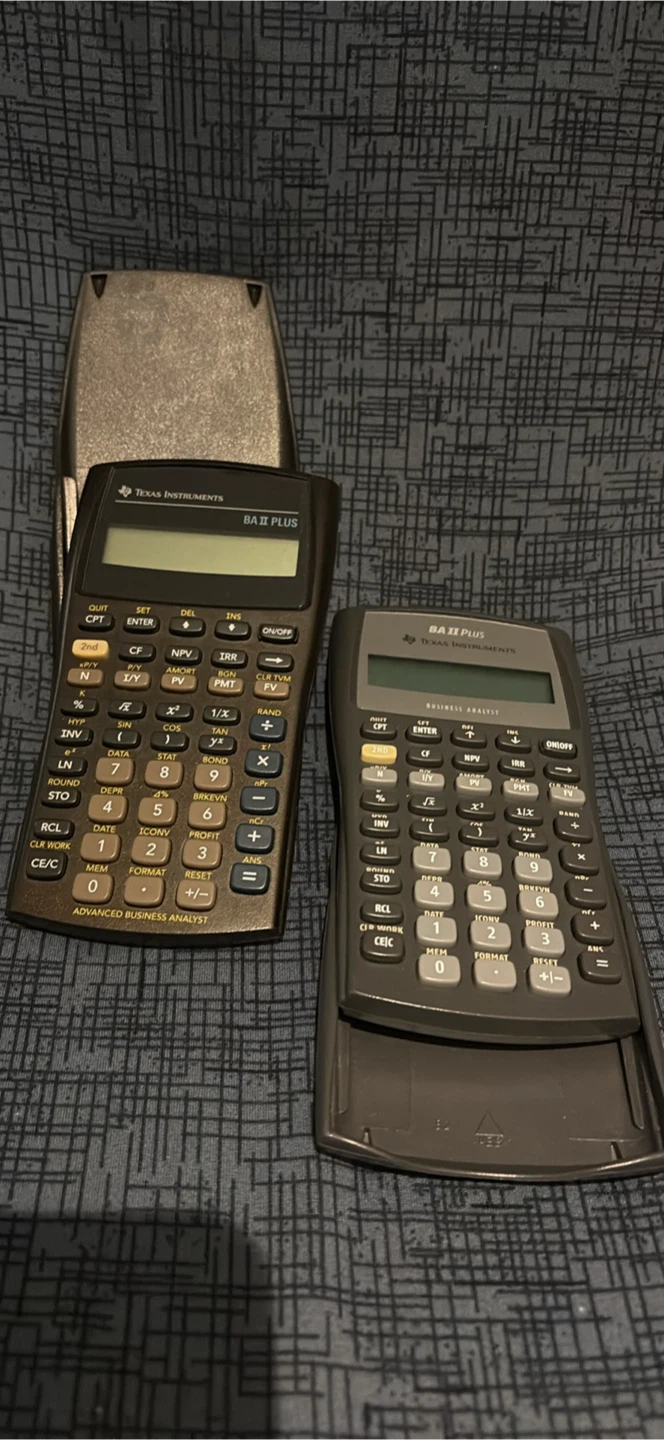 Two Texas Instruments BA II Plus Financial Calculators
