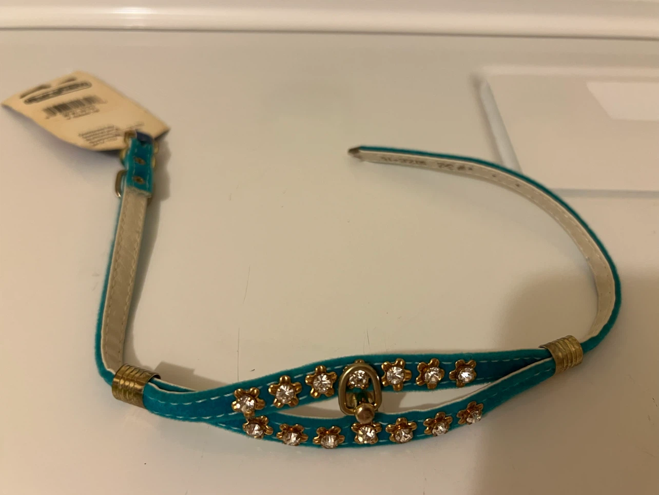 Burgham Teal Jewelled Pet Collar