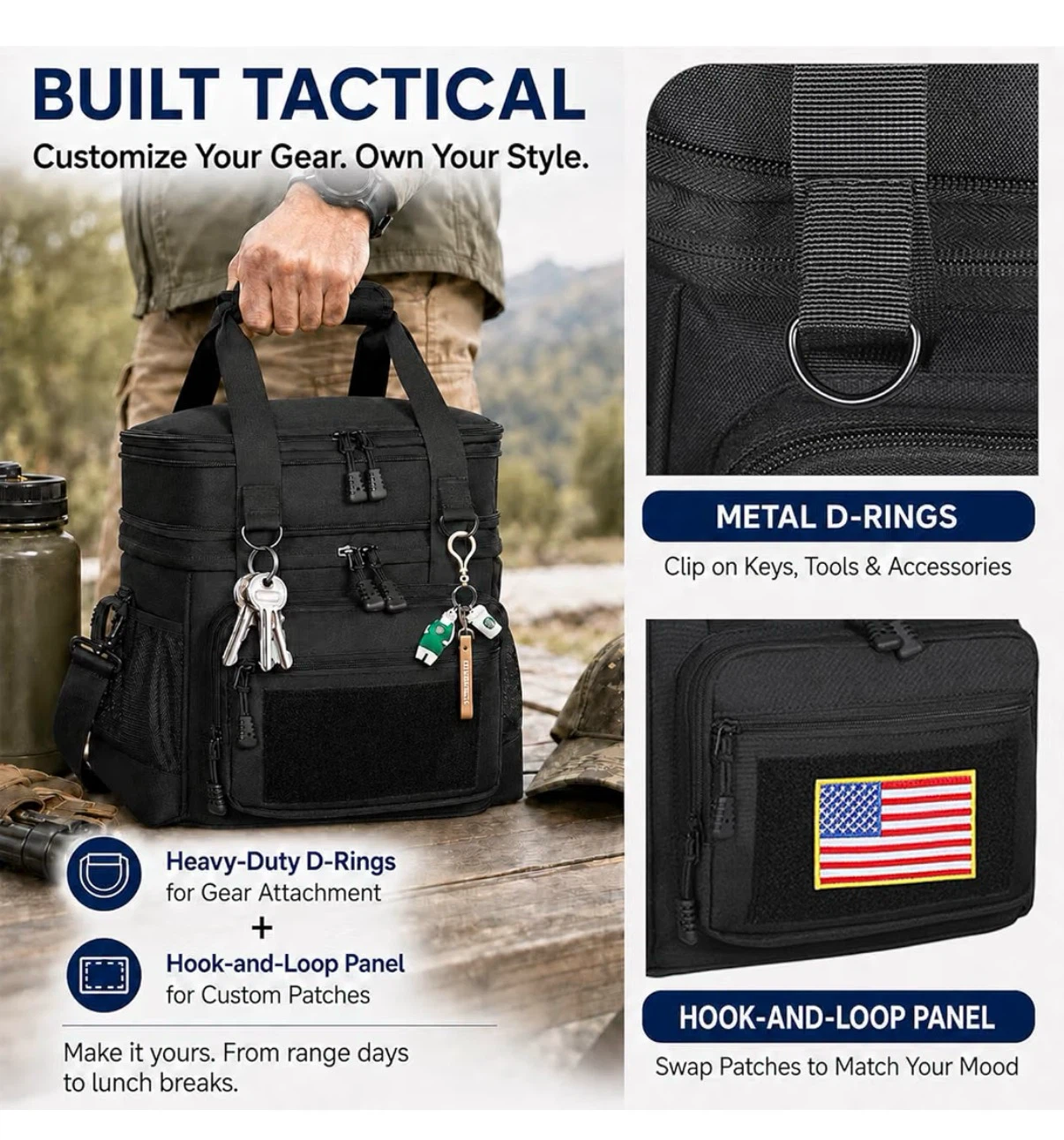 Brand New Expandable Insulated Lunch Bag / Cooler Bag – Black - photo 3
