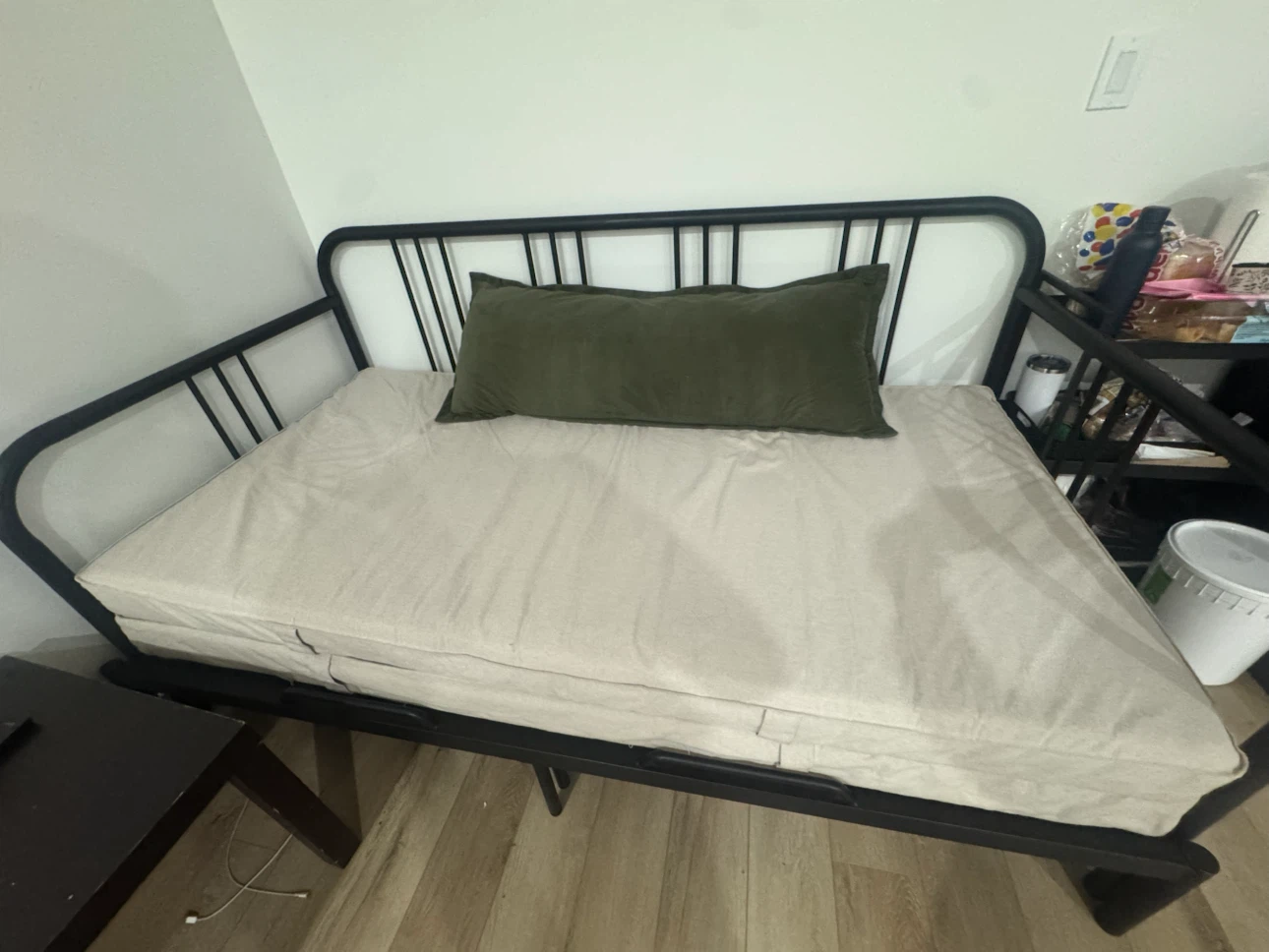 IKEA sofa Black Metal Daybed with Cushion and mattress - photo 5