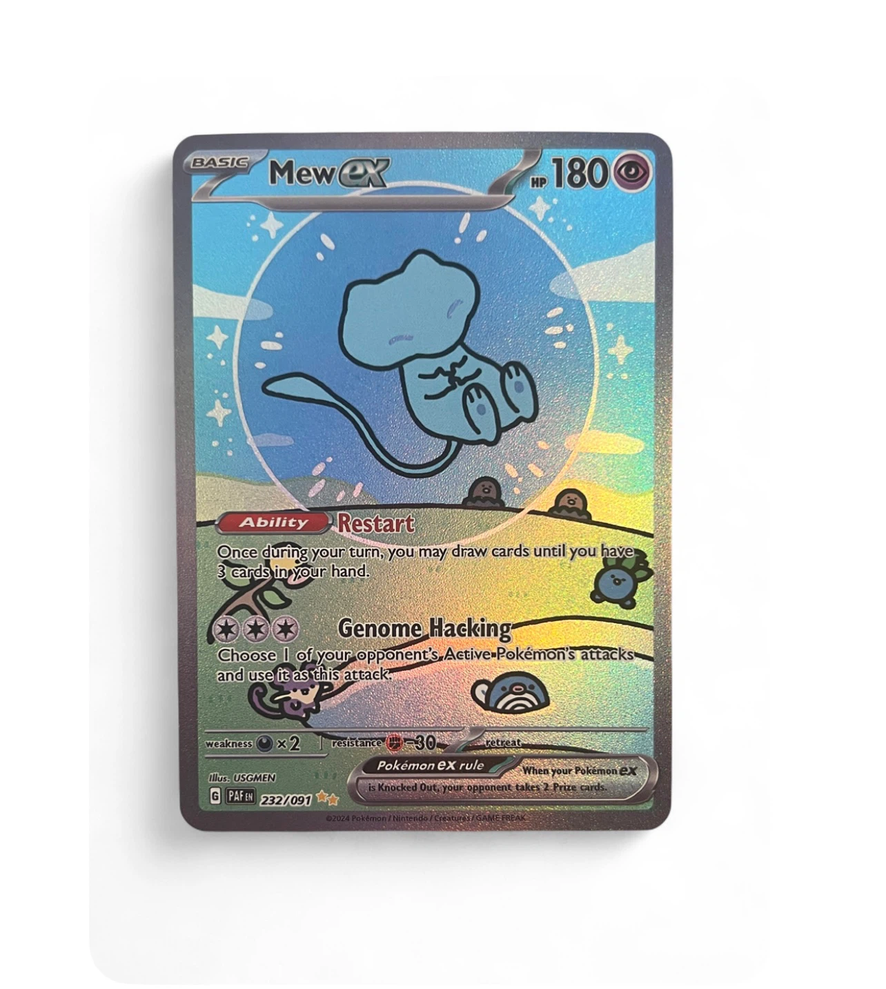 Bubble Mew Ex 232/091 Pokémon Fan Art Card - photo 3