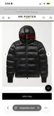 Moncler black down jacket