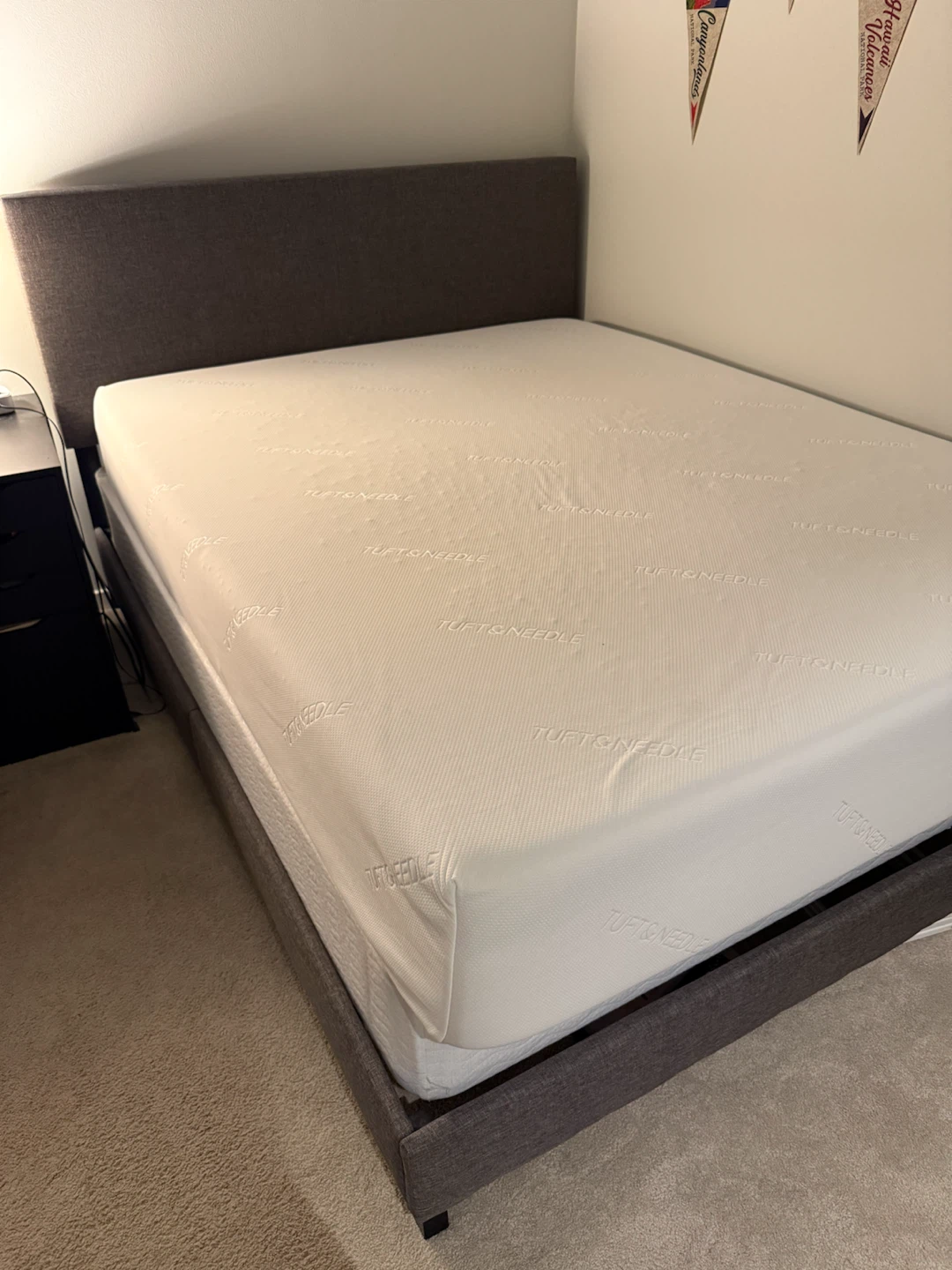 Queen Size Mattress, Box Spring and Bed Frame