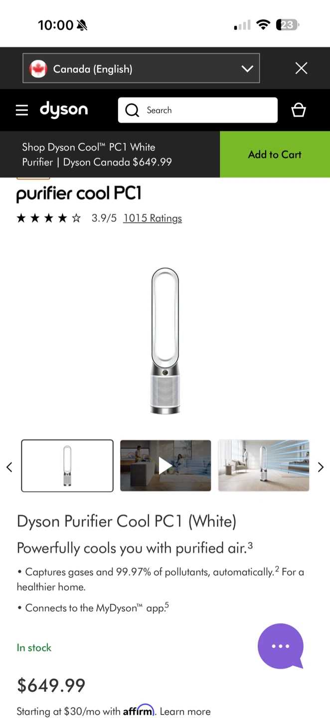 Dyson Purifier Cool PC1 White - photo 3