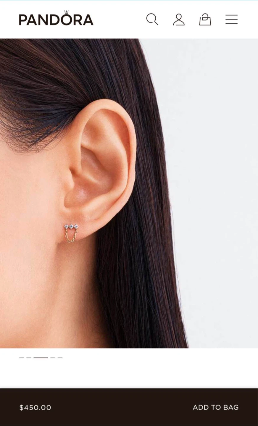 Pandora Era lab grown diamond trio stud earrings - photo 3