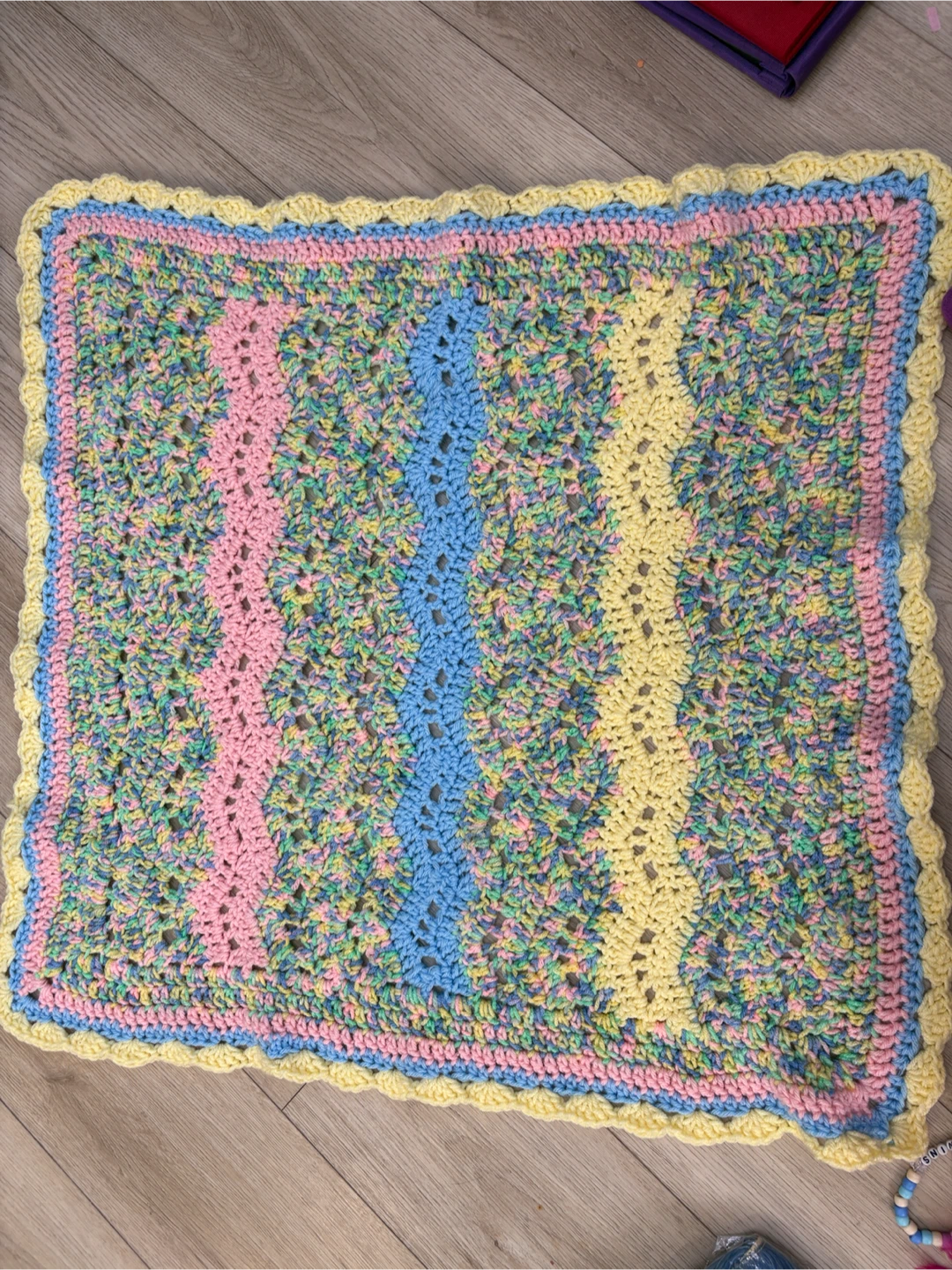Handmade Pastel Crochet Baby Blanket