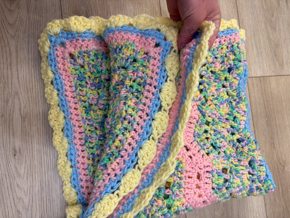 Handmade Pastel Crochet Baby Blanket - photo 2