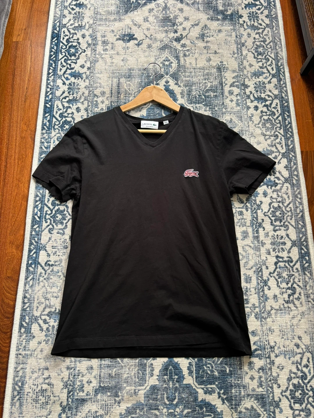 Lacoste Black V-Neck T-Shirt