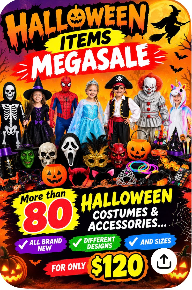 Assorted Children's Halloween Costumes and Accessories
