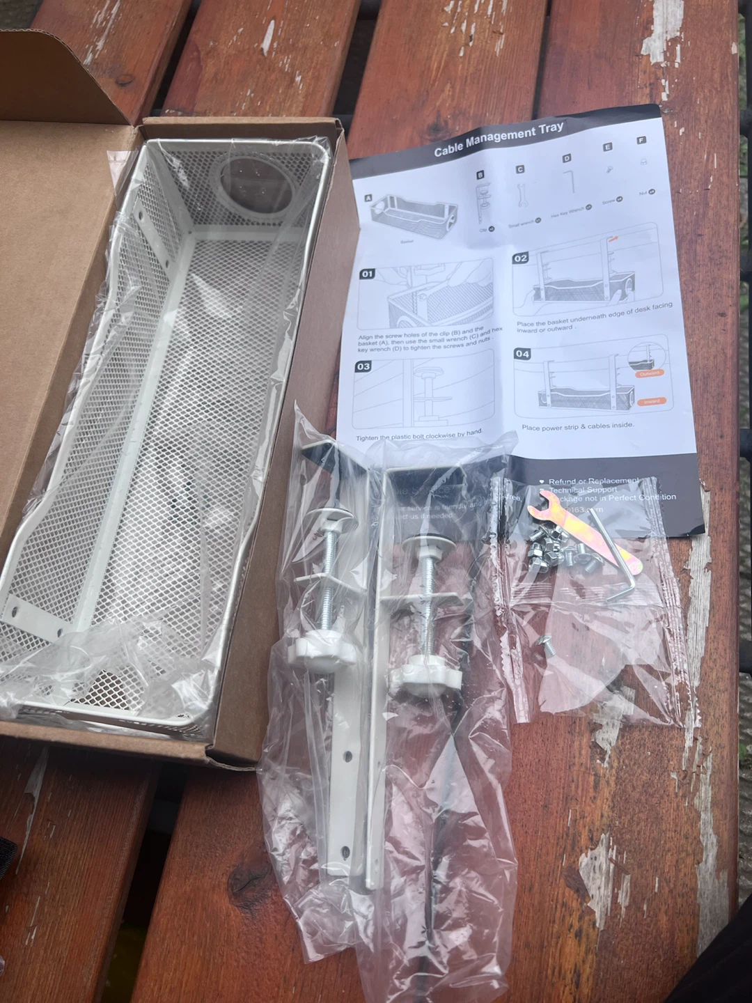 BRAND NEW White Mesh Cable Management Tray