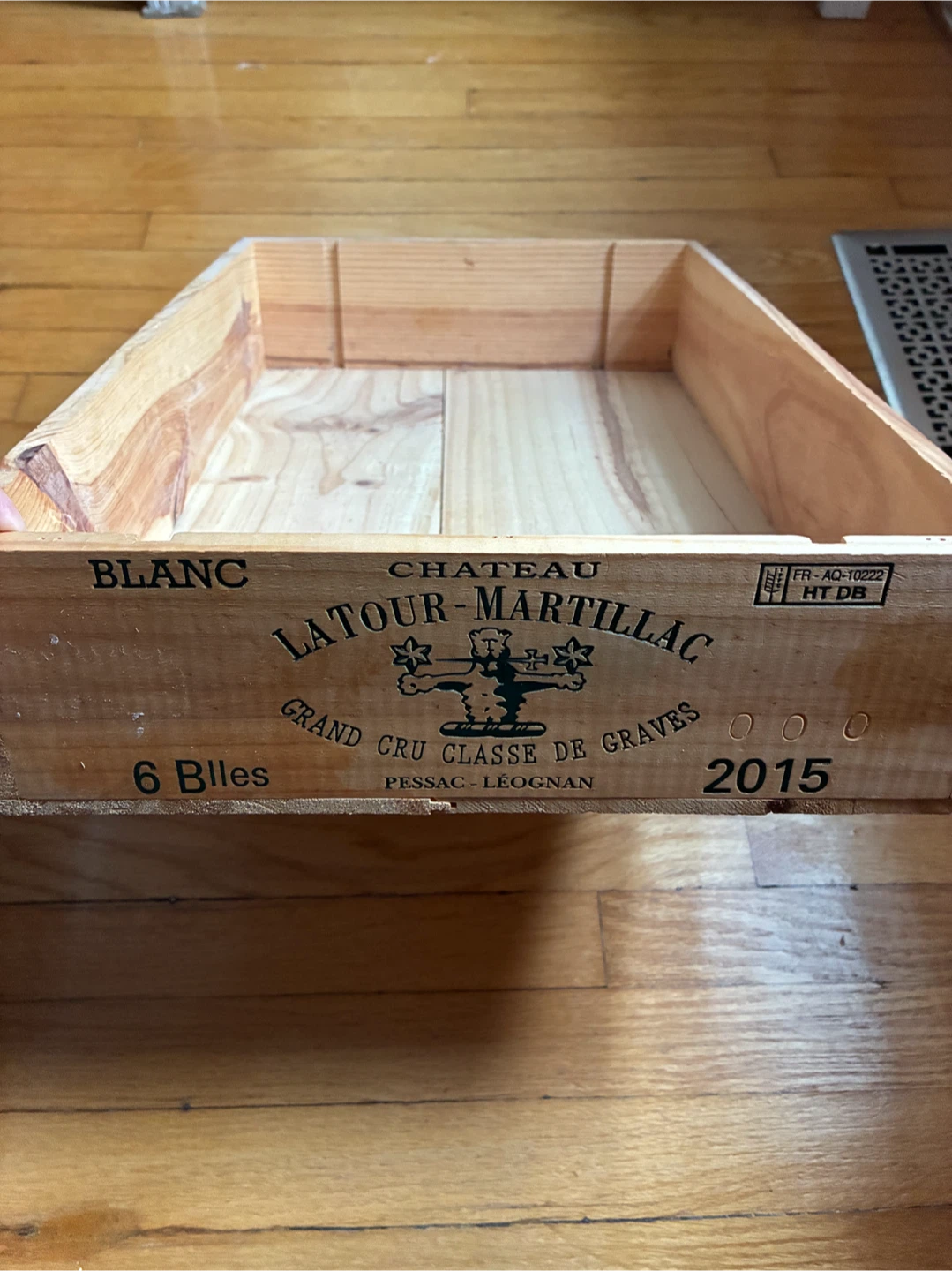 Chateau Latour-Martillac Wooden Wine Crate