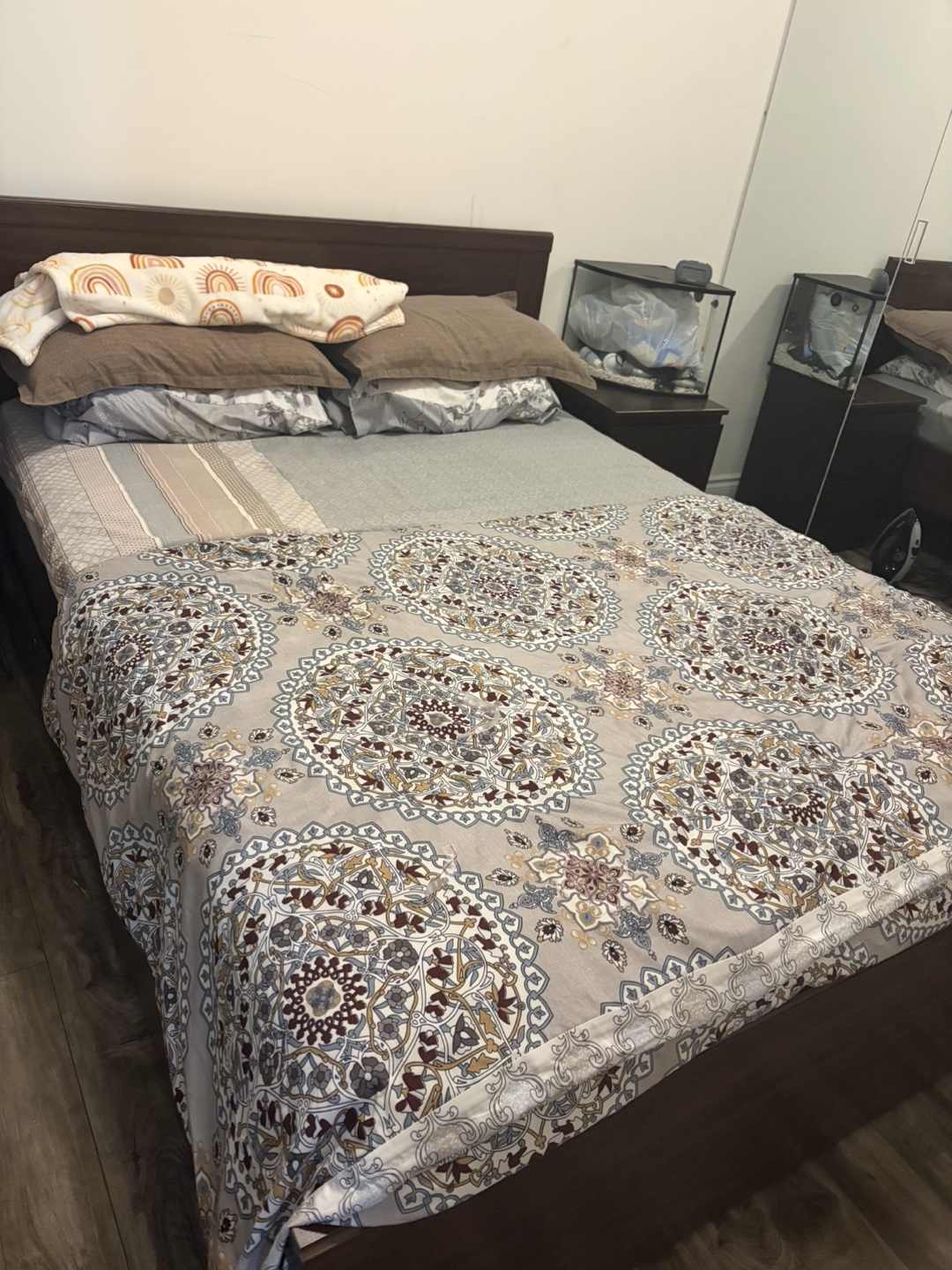 Dark Brown Queen Storage Bed Frame