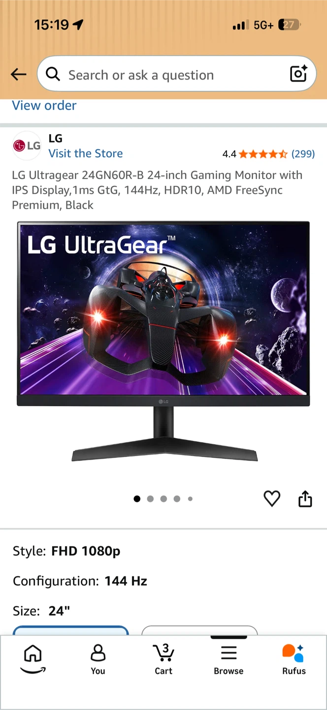 LG Ultragear 24GN60R-B 24-inch Gaming Monitor