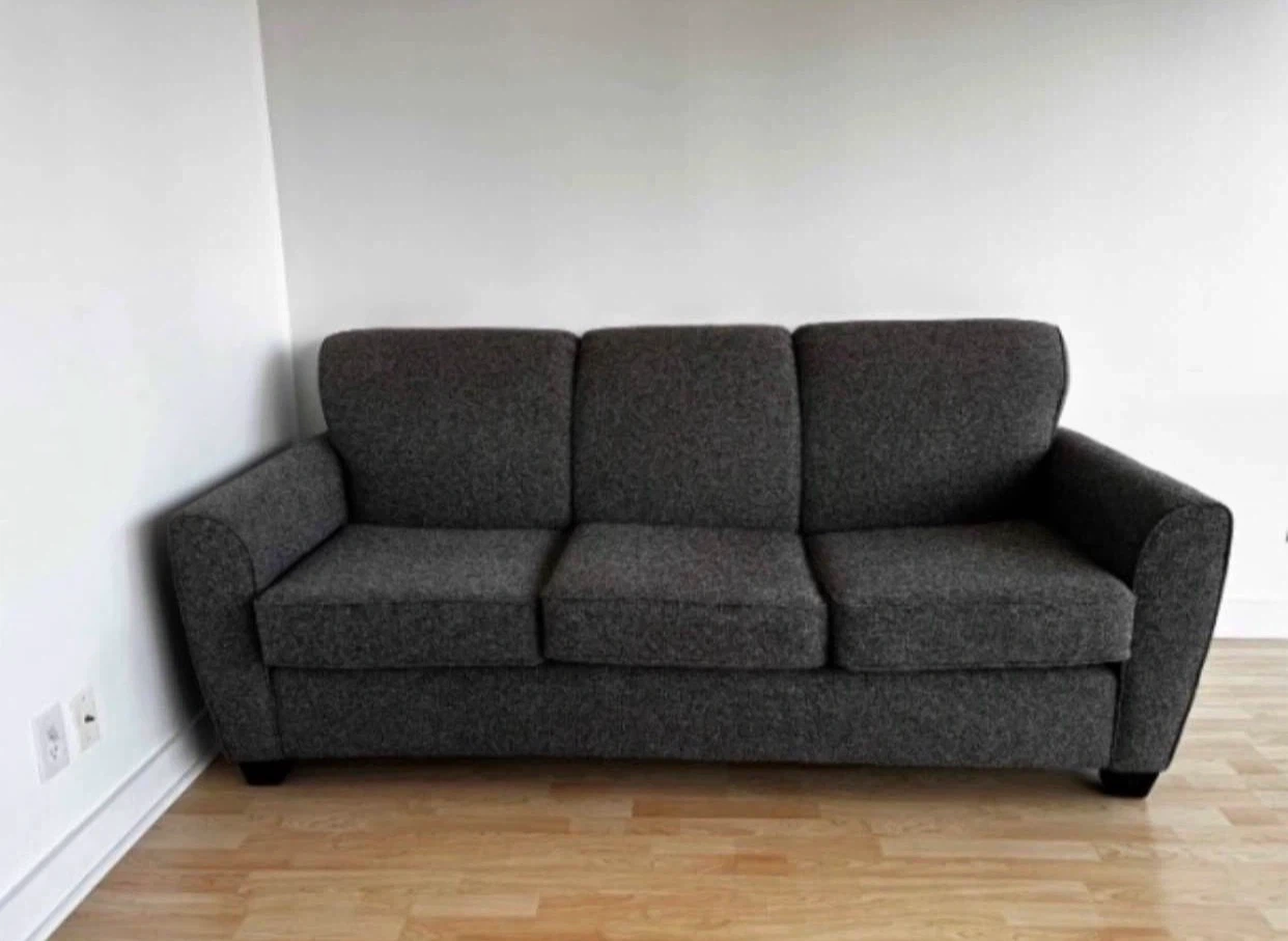 Grey Woven 3 Seater Sofa Couch Made in 🇨🇦