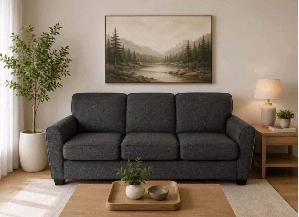 Grey Woven 3 Seater Sofa Couch Made in 🇨🇦 - photo 5