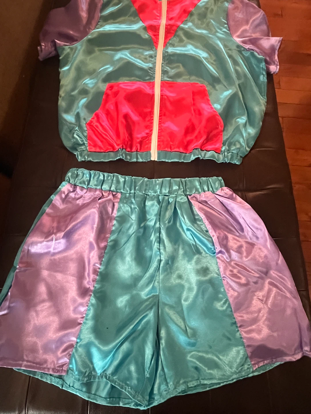 NEW Vintage Satin Tracksuit Shorts Set - photo 3