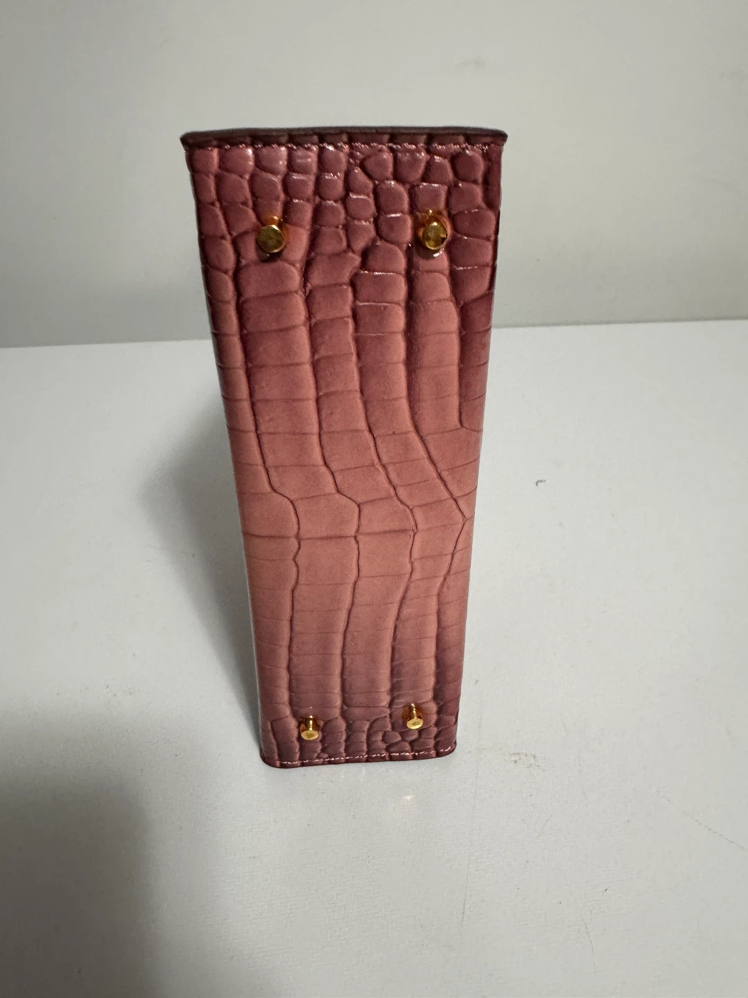 Pink Crocodile-Embossed Handbag - photo 4