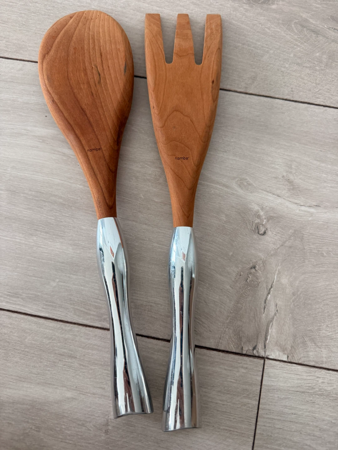 Nambé Serving Utensils – Wood & Nambé Alloy – Never Used