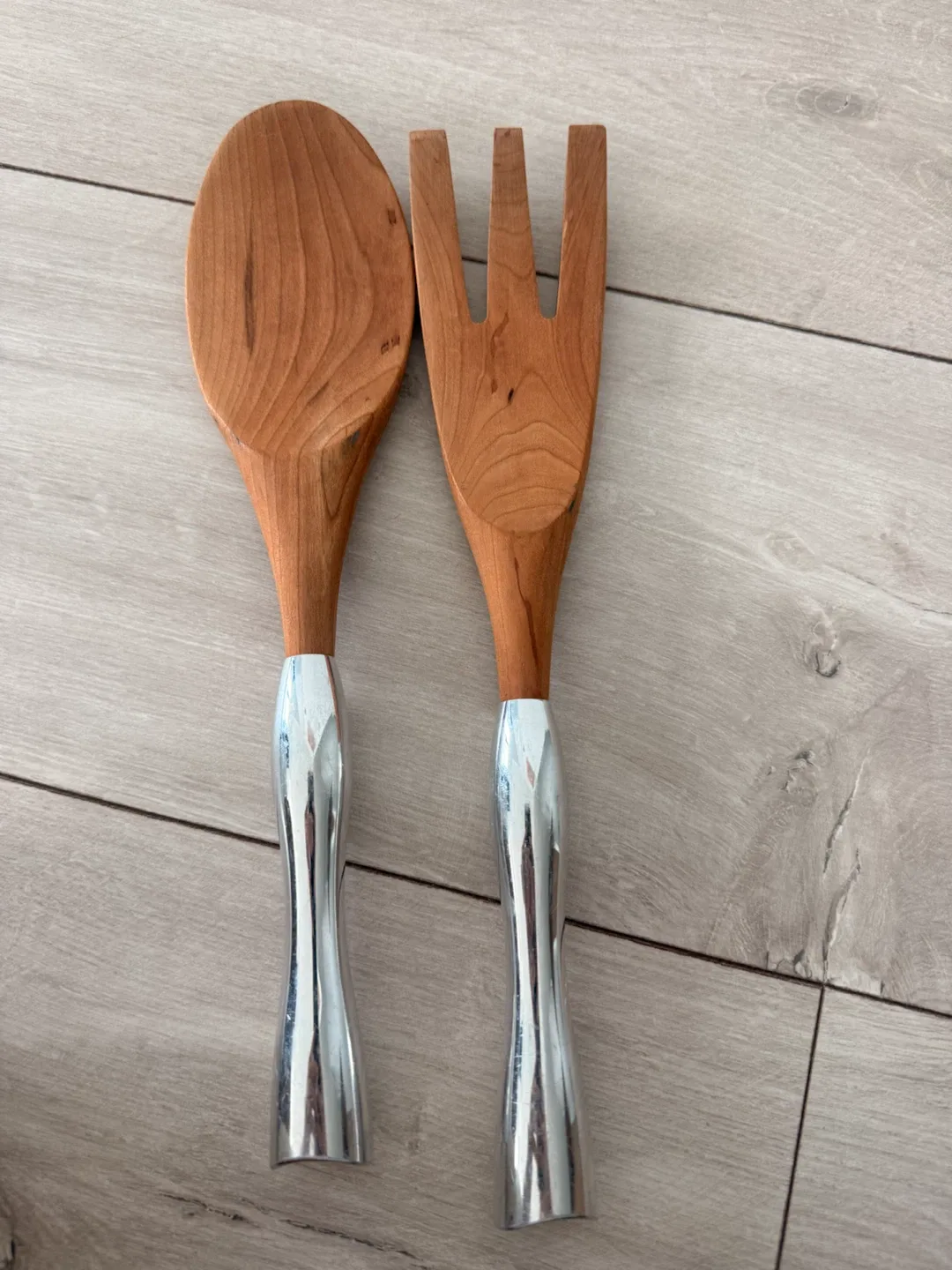 Nambé Serving Utensils – Wood & Nambé Alloy – Never Used - photo 3